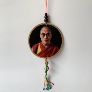 hanger Dalai Lama Print Wood Hanger with Mani Mantra