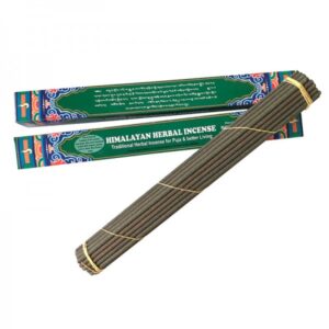 tibetan incense in a green box called Himalayan Herbal Incense