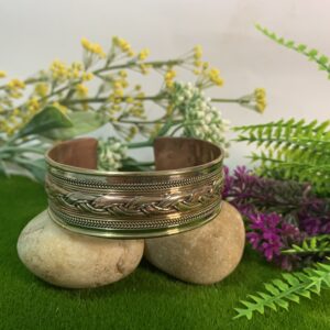 brass cuff with braided rope design