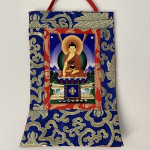 buddha shakyamuni mini thangka blue