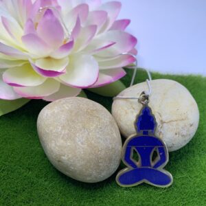 meditating buddha pendant with lapiz lazuli setting