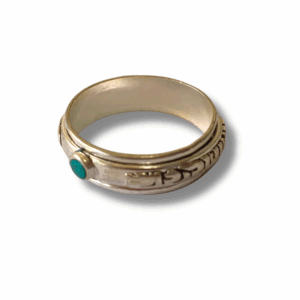 turquoise howlite rotatable mani compassion mantra ring