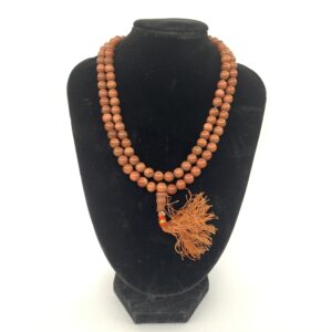 prayer beads mala sandstone sunstone 108 beads on bust